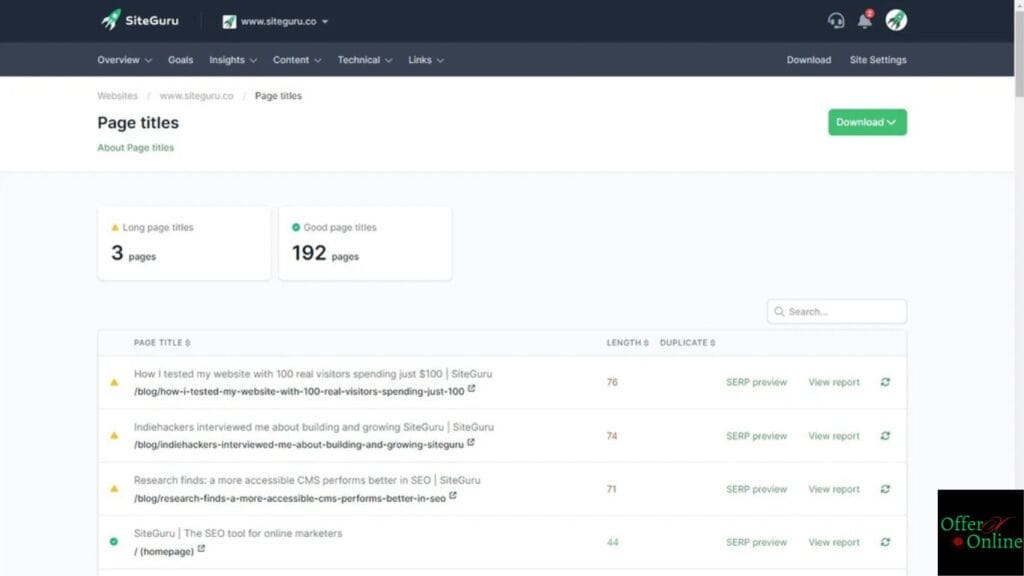 SiteGuru SEO Tool